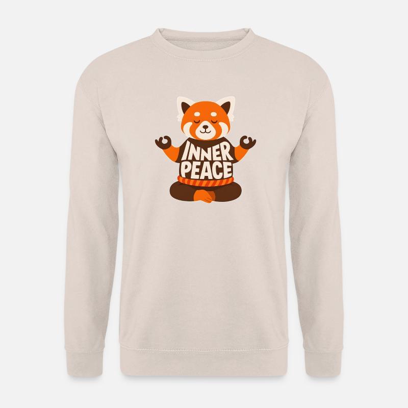 Red Panda Meditates "Inner Peace" - Unisex Sweatshirt - sand