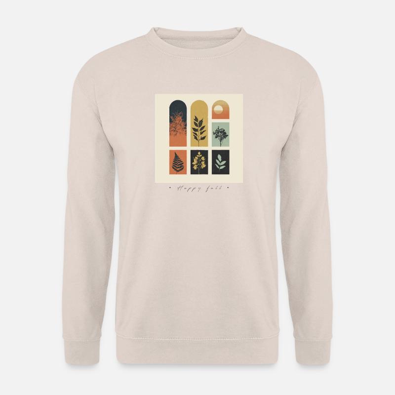 Herbst-Botanicals-Gitter - Unisex Pullover - Sand