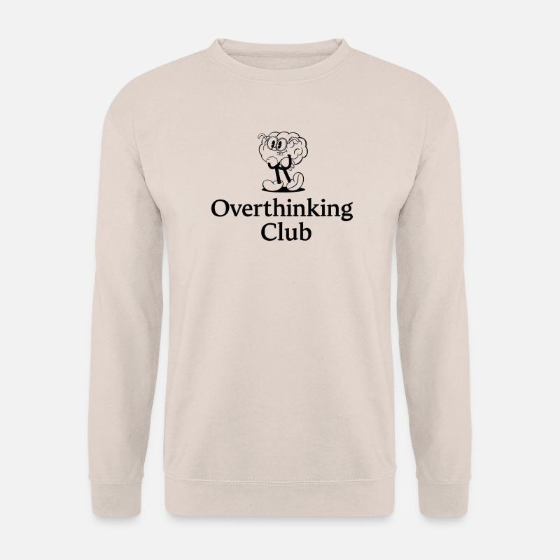 Overthinking Club Retro Comic Design - Unisex Pullover - Sand