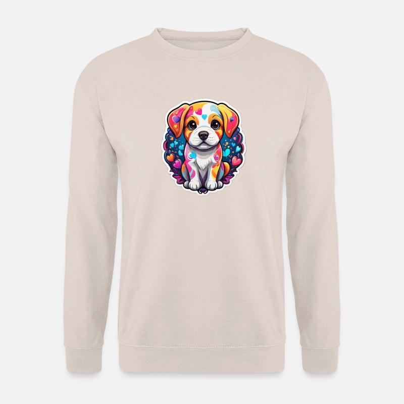 Regenbogenwelpen-Glückliches Herz - Unisex Pullover - Sand