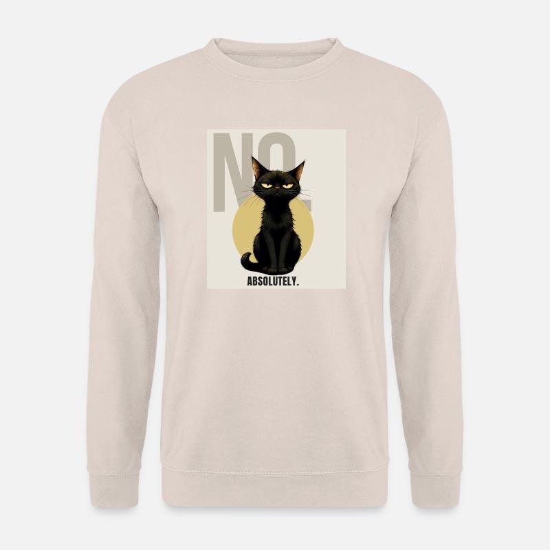 NO Sarcastic Black Cat Design - Unisex Pullover - Sand