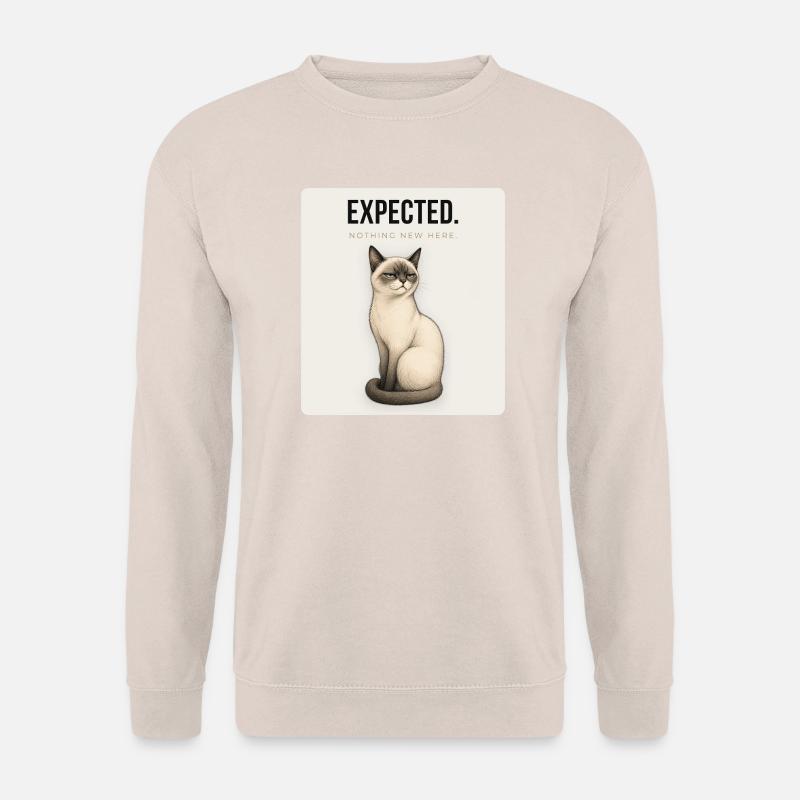 EXPECTED Sarcastic Cat Design - Unisex Pullover - Sand
