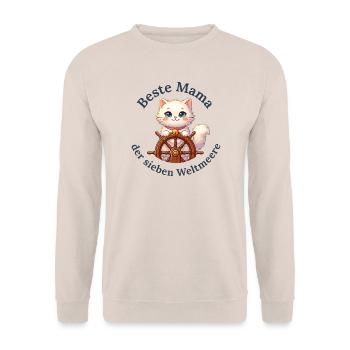 Beste Mama der sieben Weltmeere - Unisex Pullover - Sand - Vorne - Alina (178cm) & Michal (187cm)