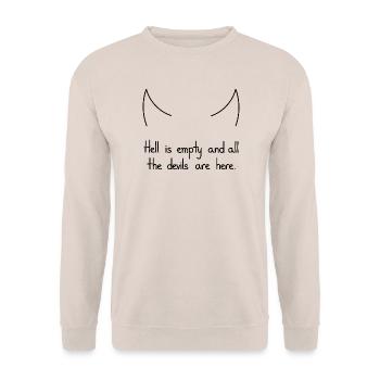 L’enfer est vide et tous les diables sont là, noirs - Sweat-shirt Unisexe - sable - Devant - Alina (178cm) & Michal (187cm)