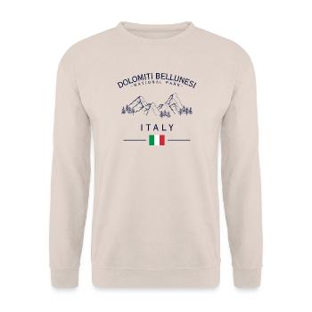 Dolomiti Bellunesi Nationalpark - Unisex Pullover - Sand - Vorne - Alina (178cm) & Michal (187cm)