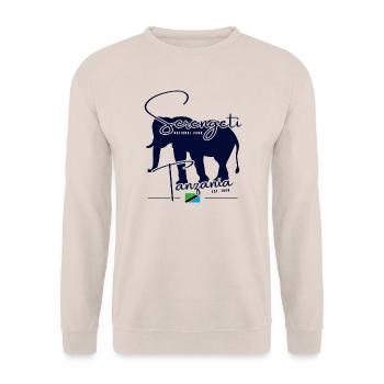 Serengeti National Park ElefantTanzania - Unisex Pullover - Sand - Vorne - Alina (178cm) & Michal (187cm)