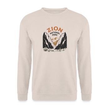 Vintage Zion-Nationalpark Wüstencanyon - Unisex Pullover - Sand - Vorne - Alina (178cm) & Michal (187cm)