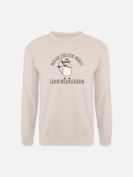 Bogensport Schaf Coole Mädels gehen Bogenschießen - Unisex Pullover - Sand