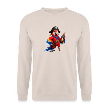 Papageienpirat - Unisex Pullover - Sand - Vorne - Alina (178cm) & Michal (187cm)