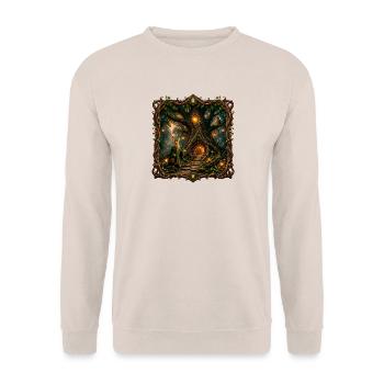Magischer Baum - Unisex Pullover - Sand - Vorne - Alina (178cm) & Michal (187cm)