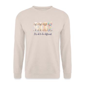 Wasserfarbenhunde – Anders Sein - Unisex Pullover - Sand - Vorne - Alina (178cm) & Michal (187cm)