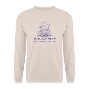 Mommy 2027 New Chapter Begins Pregnancy Reveal - Unisex Pullover - Sand - Vorne - Alina (178cm) & Michal (187cm)