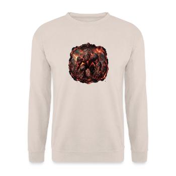 Vulkanischer Golem - Unisex Pullover - Sand - Vorne - Alina (178cm) & Michal (187cm)
