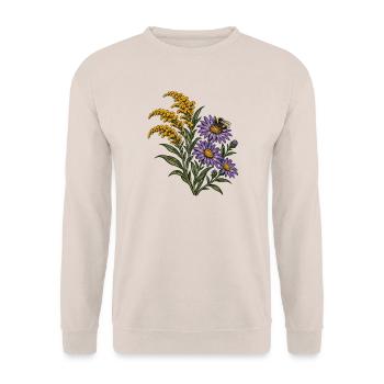 Goldrute-Aster-Hummel - Unisex Pullover - Sand - Vorne - Alina (178cm) & Michal (187cm)
