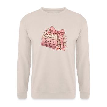 New Chapter Same Me Better Days - Unisex Pullover - Sand - Vorne - Alina (178cm) & Michal (187cm)