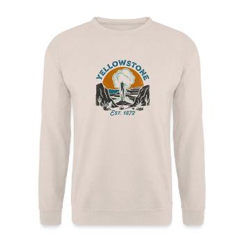 Vintage-Yellowstone, Wyoming - Unisex Pullover - Sand - Vorne - Alina (178cm) & Michal (187cm)