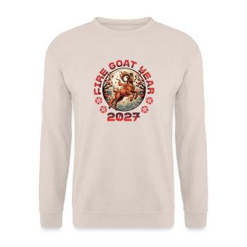 Chinesisches Neujahr 2027 Jahr der Feuerziege - Unisex Pullover - Sand - Vorne - Alina (178cm) & Michal (187cm)