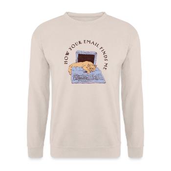 WIE DEINE E-MAIL MICH GEFUNDEN HAT - Unisex Pullover - Sand - Vorne - Alina (178cm) & Michal (187cm)