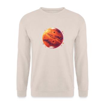 LavaPlanet Feuerroter Kosmos - Unisex Pullover - Sand - Vorne - Alina (178cm) & Michal (187cm)