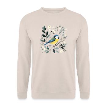 Kleine Blaumeise - Unisex Pullover - Sand - Vorne - Alina (178cm) & Michal (187cm)