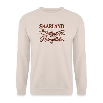 Saarland Heimatliebe - Unisex Pullover - Sand - Vorne - Alina (178cm) & Michal (187cm)