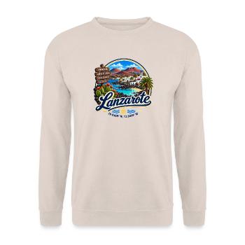 Lanzarote - Islas Canarias - Kanaren - Spanien - Unisex Pullover - Sand - Vorne - Alina (178cm) & Michal (187cm)