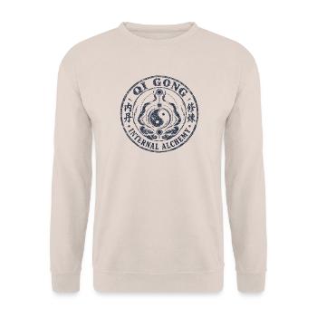 Vintage Qi Gong Innere Alchemie Yin Yang - Unisex Pullover - Sand - Vorne - Alina (178cm) & Michal (187cm)