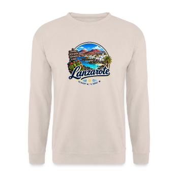 Lanzarote - Islas Canarias - Kanaren - Spanien - Unisex Pullover - Sand - Vorne - Alina (178cm) & Michal (187cm)