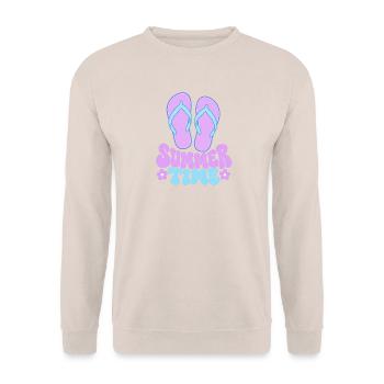 Summertime Flip Flops - Unisex Pullover - Sand - Vorne - Alina (178cm) & Michal (187cm)