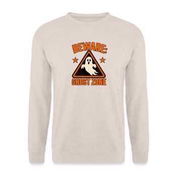 Vorsicht vor Ghost Zone-Schild - Unisex Pullover - Sand - Vorne - Alina (178cm) & Michal (187cm)