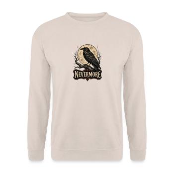 Nevermore Raven auf Mondbeschienenem Wappen - Unisex Pullover - Sand - Vorne - Alina (178cm) & Michal (187cm)