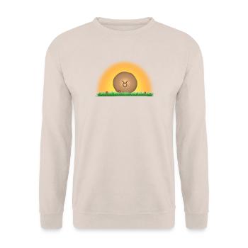Stier - der Erdwächter - Unisex Pullover - Sand - Vorne - Alina (178cm) & Michal (187cm)