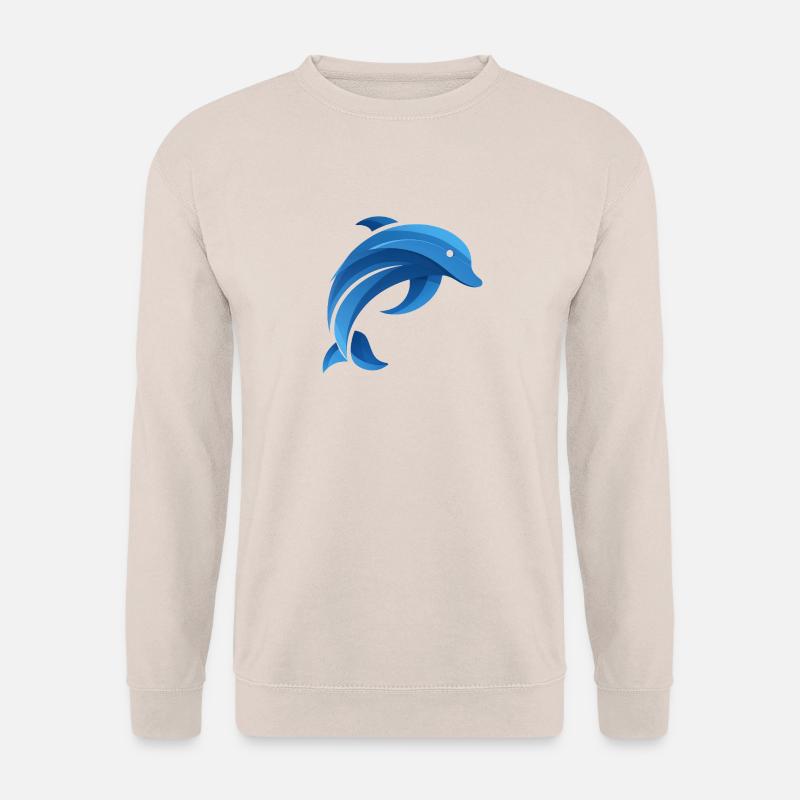 Minimalist Dolphin Illustration - Unisex Sweatshirt - sand