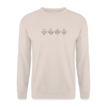 Elemente Erde, Wasser, Luft und Feuer  - Unisex Pullover - Sand - Vorne - Alina (178cm) & Michal (187cm)