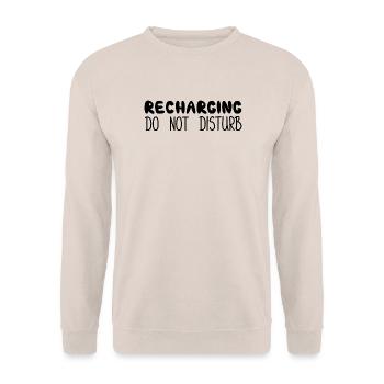 Recharging Do Not Disturb, Black - Unisex Sweatshirt - sand - Front - Alina (178cm) & Michal (187cm)