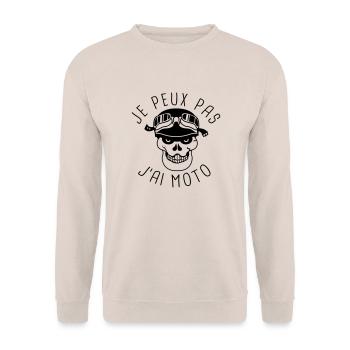 je peux pas j'ai moto - Sweat-shirt Unisexe - sable - Devant - Alina (178cm) & Michal (187cm)