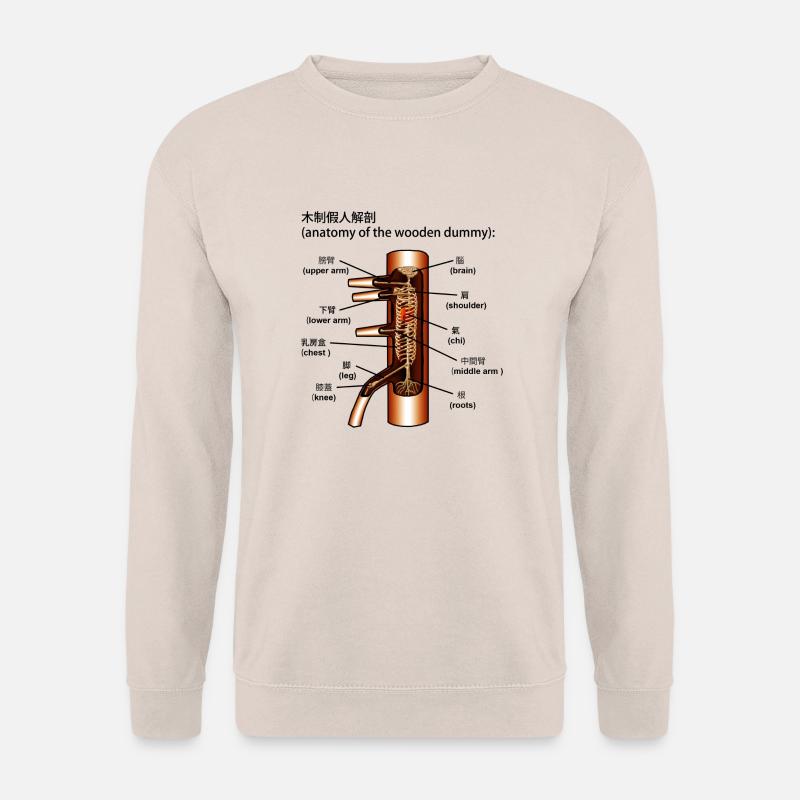wooden dummy anatomy - Unisex Pullover - Sand