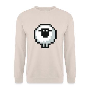 Pixel Sheep - Unisex Pullover - Sand - Vorne - Alina (178cm) & Michal (187cm)