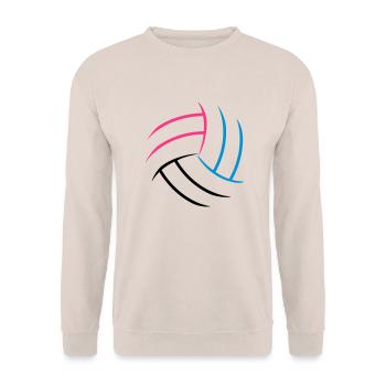 muster frau weiblich girl mädchen sprung aufschlag - Unisex Pullover - Sand - Vorne - Alina (178cm) & Michal (187cm)