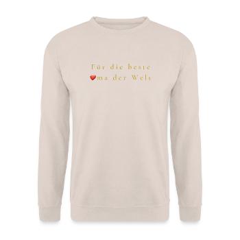 Für die beste Oma der Welt - Unisex Pullover - Sand - Vorne - Alina (178cm) & Michal (187cm)
