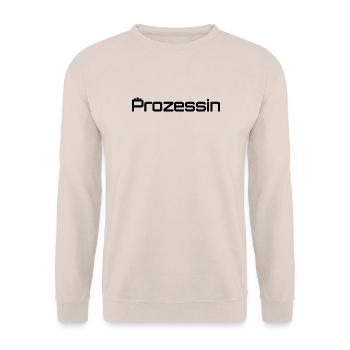 Prozessin = Prinzessin + Prozess - Unisex Pullover - Sand - Vorne - Alina (178cm) & Michal (187cm)