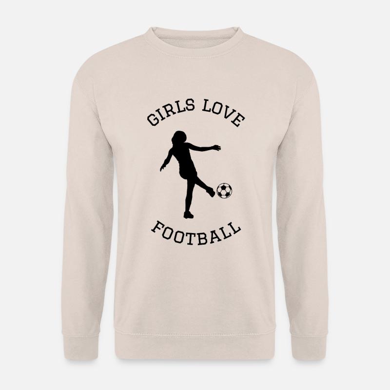 Mädchen lieben Fußball - Unisex Pullover - Sand