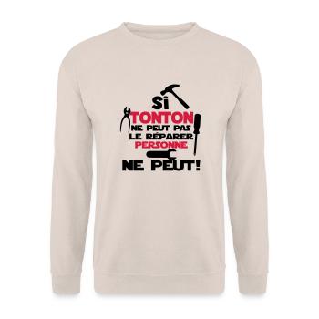 si tonton - Sweat-shirt Unisexe - sable - Devant - Alina (178cm) & Michal (187cm)