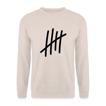 5 lignes / / 5 fois / / Anniversaire / / cadeau - Sweat-shirt Unisexe - sable - Devant - Alina (178cm) & Michal (187cm)