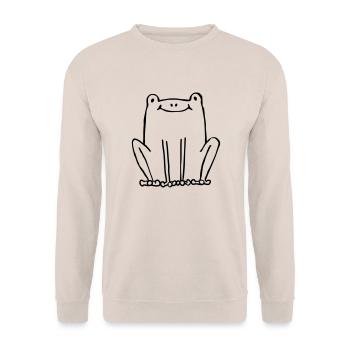 Art Deco Space Frog - Unisex Pullover - Sand - Vorne - Alina (178cm) & Michal (187cm)
