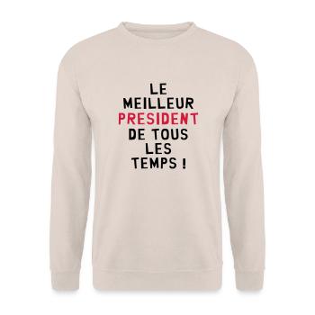 Patron / Chef / Président / Club / PDG / Patron - Sweat-shirt Unisexe - sable - Devant - Alina (178cm) & Michal (187cm)