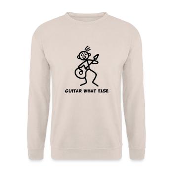 Strichmännchen Guitar what else - Unisex Pullover - Sand - Vorne - Alina (178cm) & Michal (187cm)