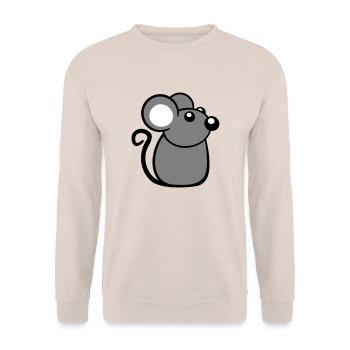 Mouse Mouse Cute Little Rat Rodent Friendly - Unisex Sweatshirt - sand - Front - Alina (178cm) & Michal (187cm)