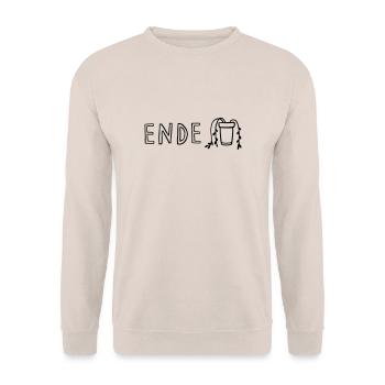 Ende. Pflanze tot. - Unisex Pullover - Sand - Vorne - Alina (178cm) & Michal (187cm)