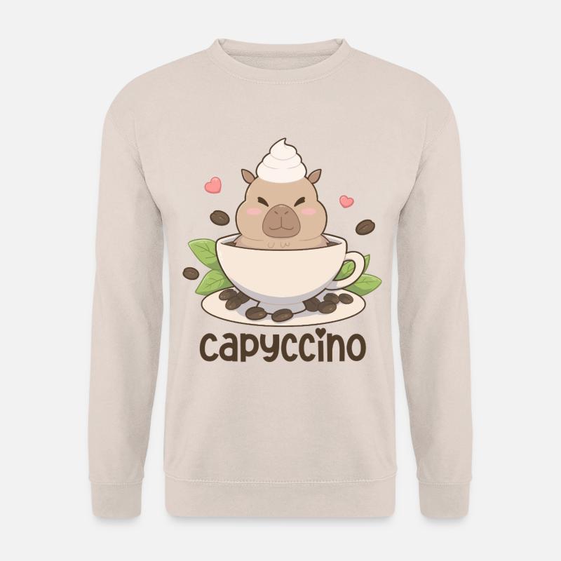 Capyccino Capybara Kaffee Motiv - Unisex Pullover - Sand